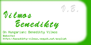 vilmos benedikty business card